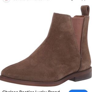 Lucky Brand Chelsea Ankle Boots Suede 7.5 Brown